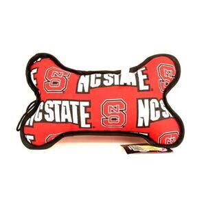 NCAA Wolfpack Squeaky Dog Toy Pet North Carolina State Plush Bone Fabric New
